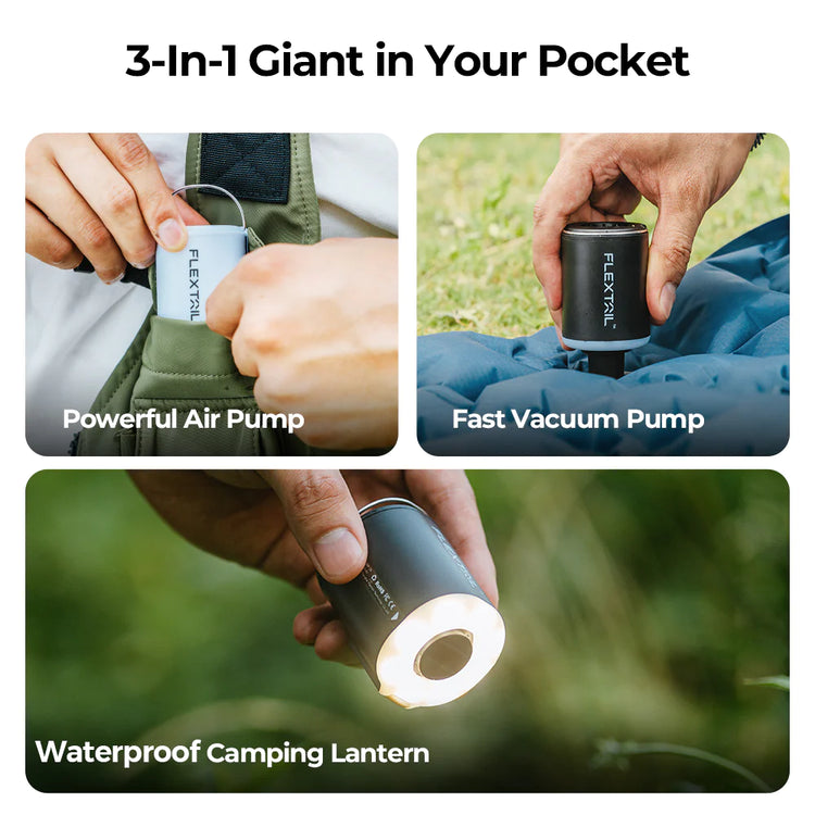 Tiny Camping Pump - Ultimate 3-in-1 Outdoor Pump with Camping Lamp